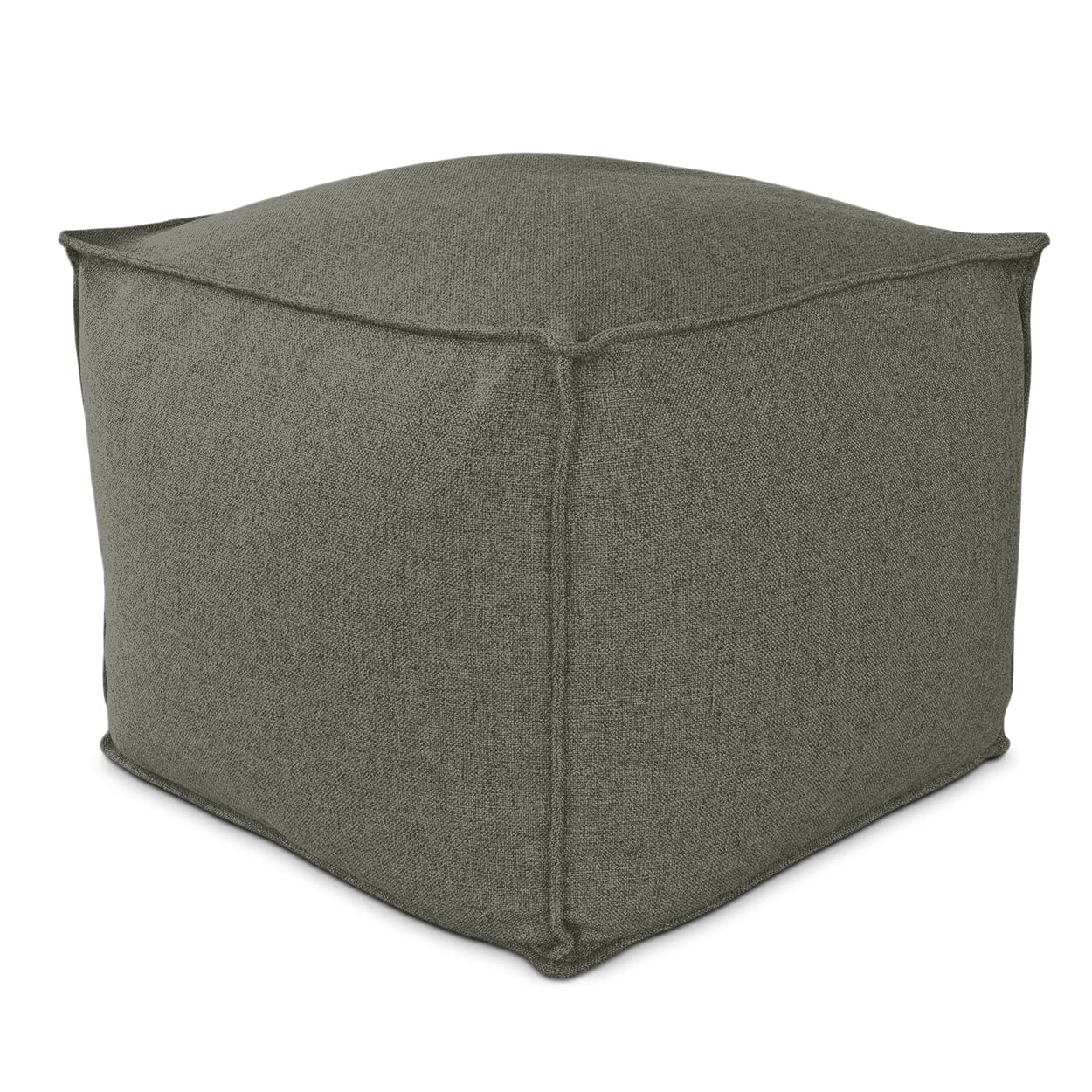 Deshome Pouf da esterno e interno - Pouf poggiapiedi quadrato 60x60x50 cm da giardino idrorepellente sfoderabile, Puff design moderno per soggiorno terrazzo e camera da letto Light Pouf Grigio marrone