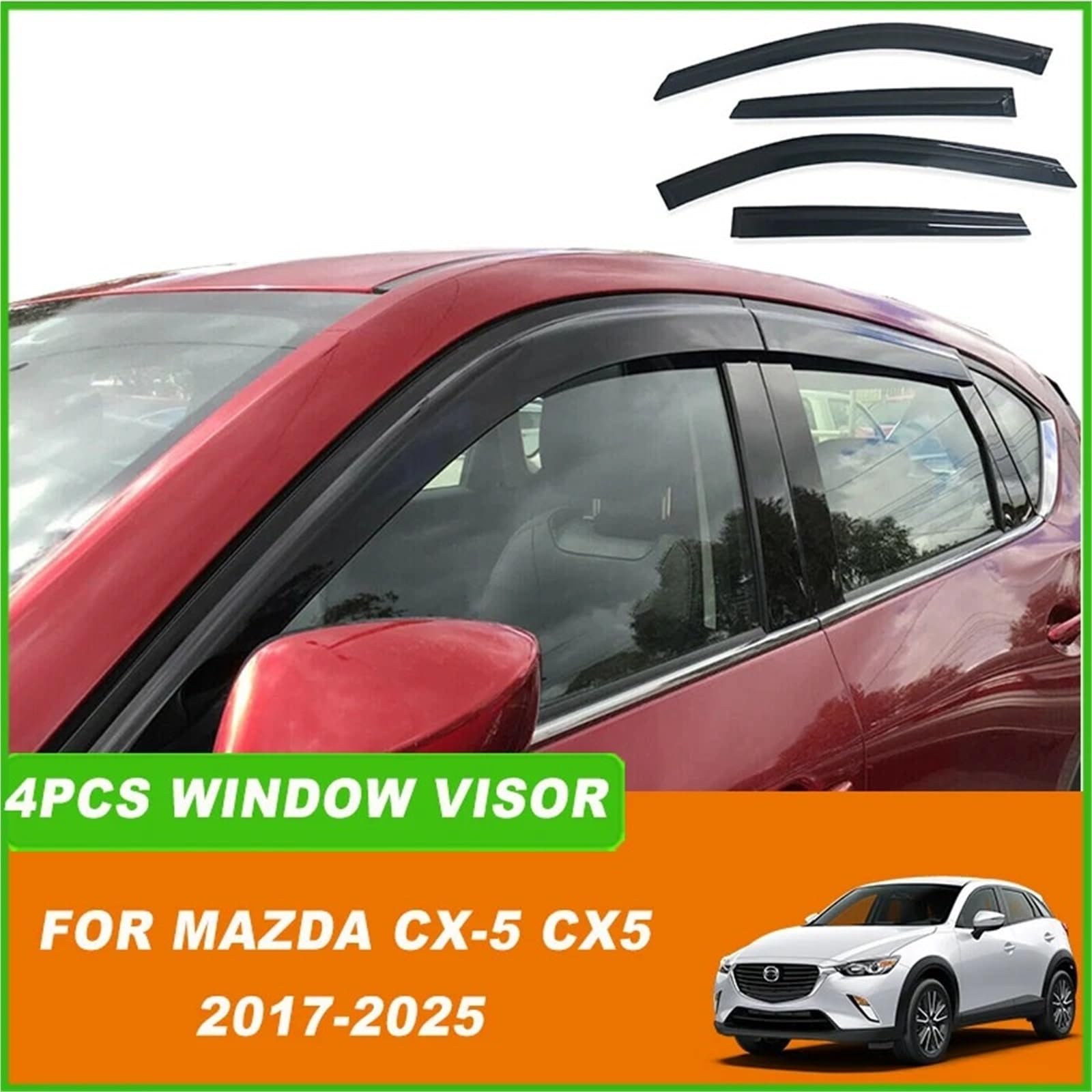Car Wind Deflector Pasuje do Mazdy CX-5 CX5 2017 2018 2019 2020 2021 2022 2023 2024 2025 Osłona szyby samochodowej Osłona przeciwwietrzna Wiatr Deszcz