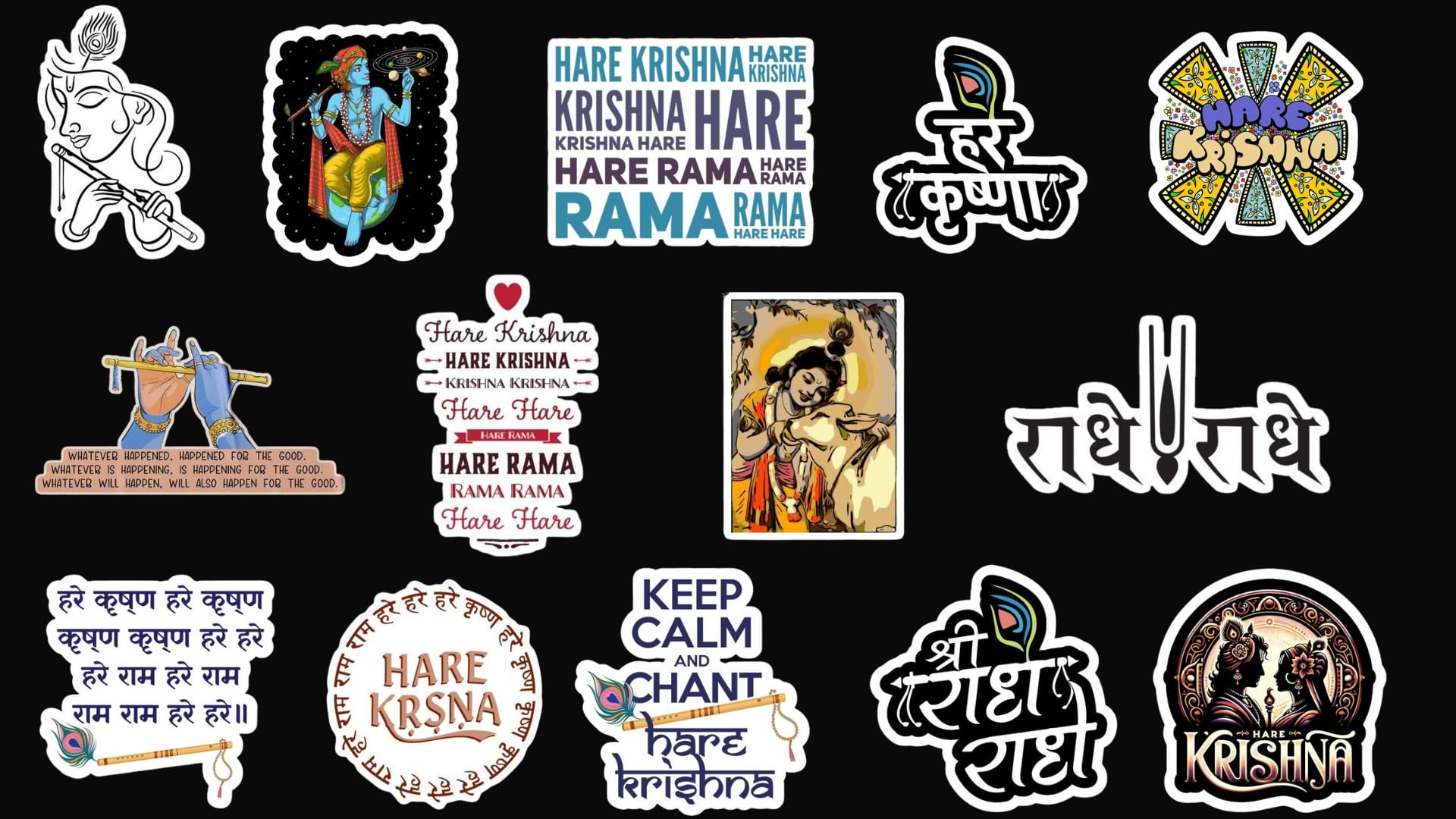 Radhe Krishna Vinyl Stickers Decals Pack of 14 (Vinyl Stickers, Multipurpose use for Laptop/Mobile/Bike/Luggage/Bottle/Guitar/Journal), Multicolor (2.0 x 2.0 inches) (B0CZPD2P5V) Amazon Price History, Amazon Price Tracker
