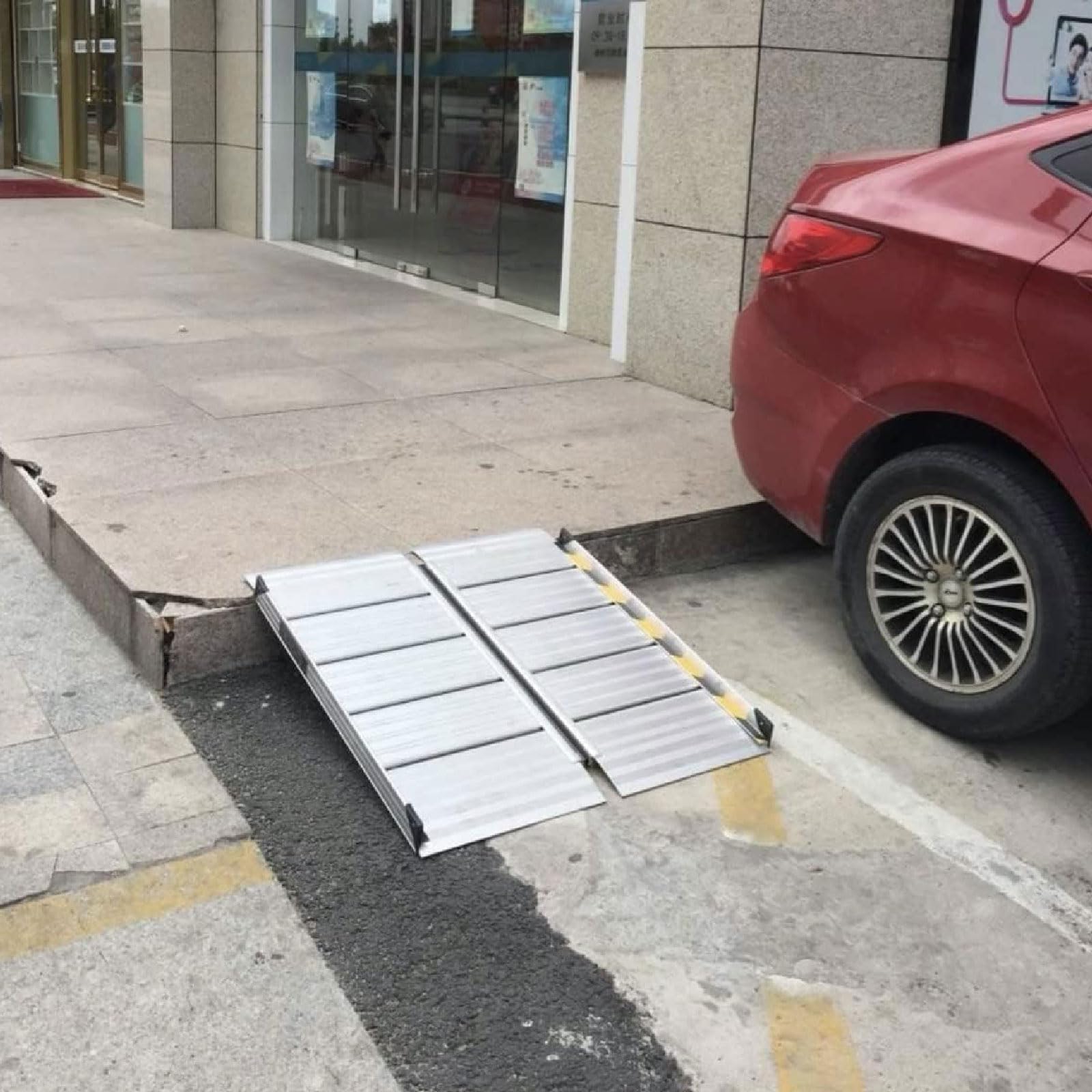 Rampas De Carga De 88 Cm / 3 Pies, Tablero De Rampas Plegables Livianas Con Asa, Rampa Portátil For Silla De Ruedas Con Pedal Móvil Rampa Perfecta For Silla De Ruedas For Escalones En El Hogar, Bordil