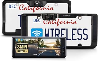 Type S Solar Powered Parking Assistant Set with Wireless Dual Backup Cams, 6.8'' Touchscreen Monitor, 720p HD Resolution, Enhanced Night Vision, Wide View Angle, Self-Charging, No Hardwire