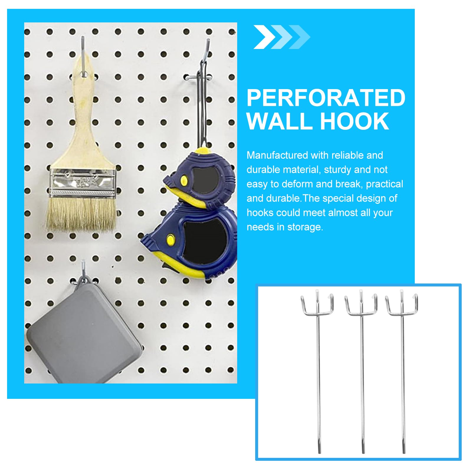 DOITOOL Ganci Per Pannelli Forati Doitool - 50 Pezzi Di Ganci in Metallo Per Organizer Supporto Versatile Per Utensili E Decorazioni (15 X 2.5 X 2.5 Cm)