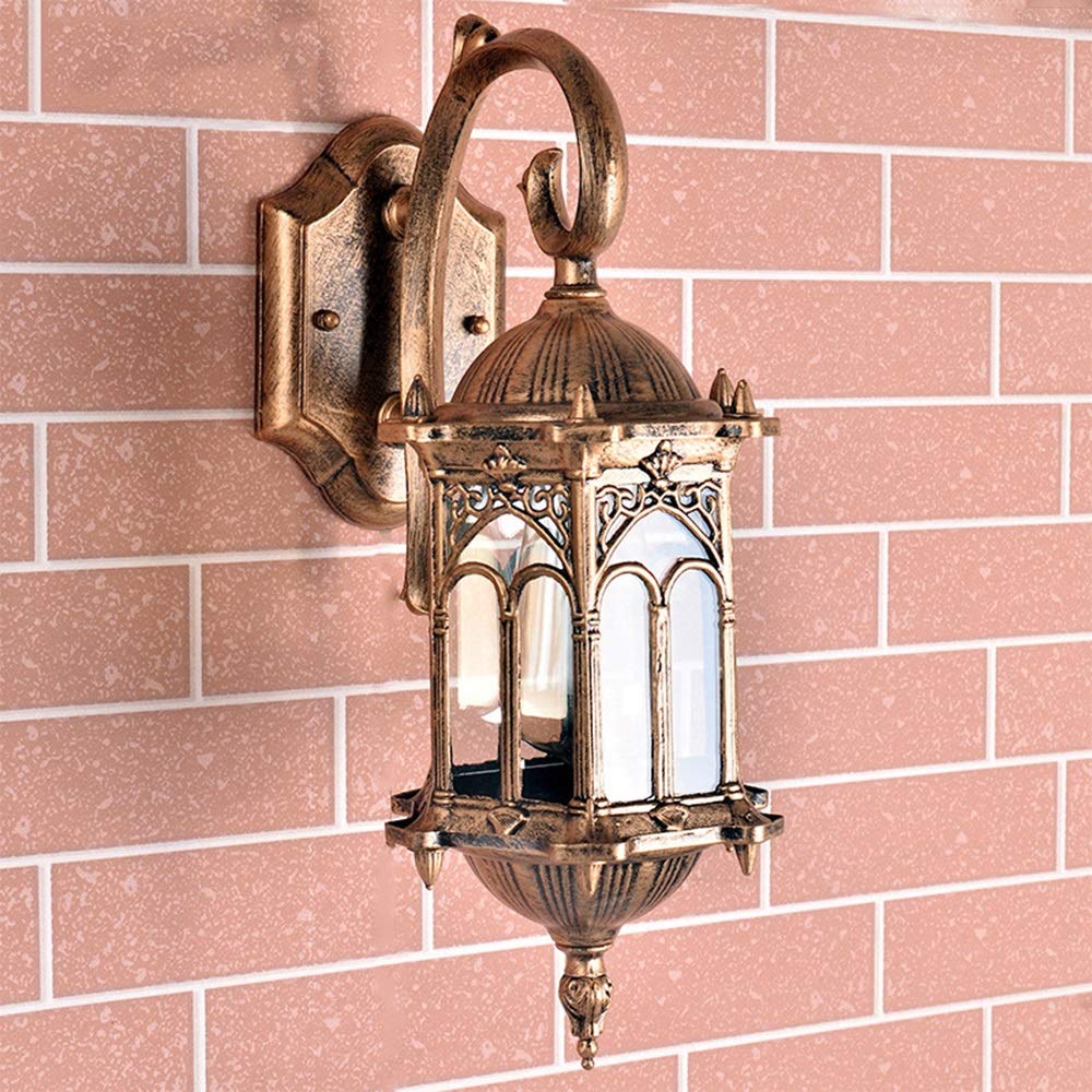 E27 Lampe Mural Extérieur Applique Murale, Rustique Applique Extérieure Luminaire Style Classique en Métal Abat-Jour en Verre pour Jardin Terrasse IP55 Eclairage extérieur pour Cour & Jardin