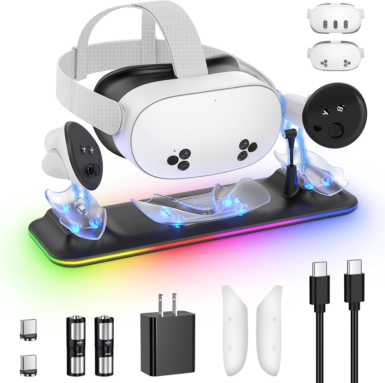 KINWIN 18W VR Charging Dock for Meta Quest 3S/Quest 3 Headset & Controller