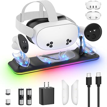 KINWIN 18W VR Charging Dock for Meta Quest 3S/Quest 3 Headset & Controller