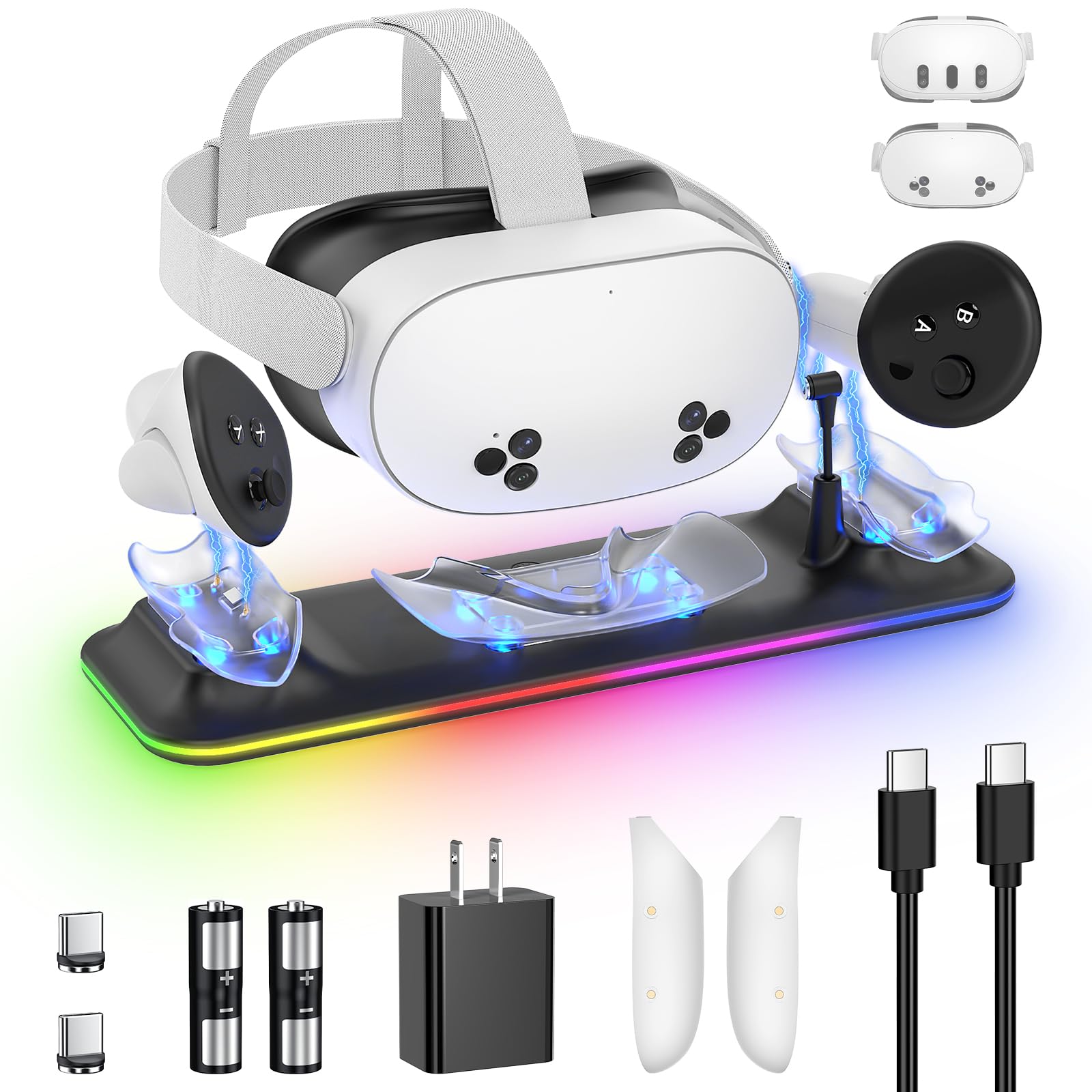 KINWIN 18W VR Charging Dock for Meta Quest 3S/Quest 3 Headset &amp; Controller