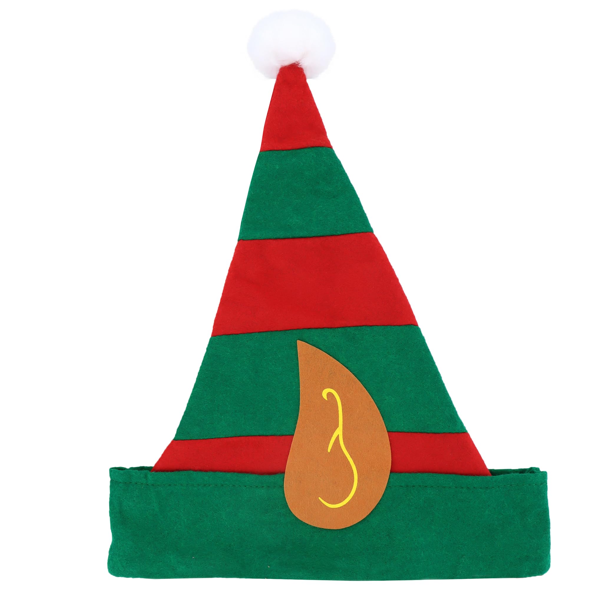 HENBRANDT 6 x Children’s Christmas Elf Hat with Pointy Ears Kids Striped Green and Red Felt Elf Hat Xmas Party Novelty Hat Fancy Dress Costume Accessory for Boys and Girls — image 1