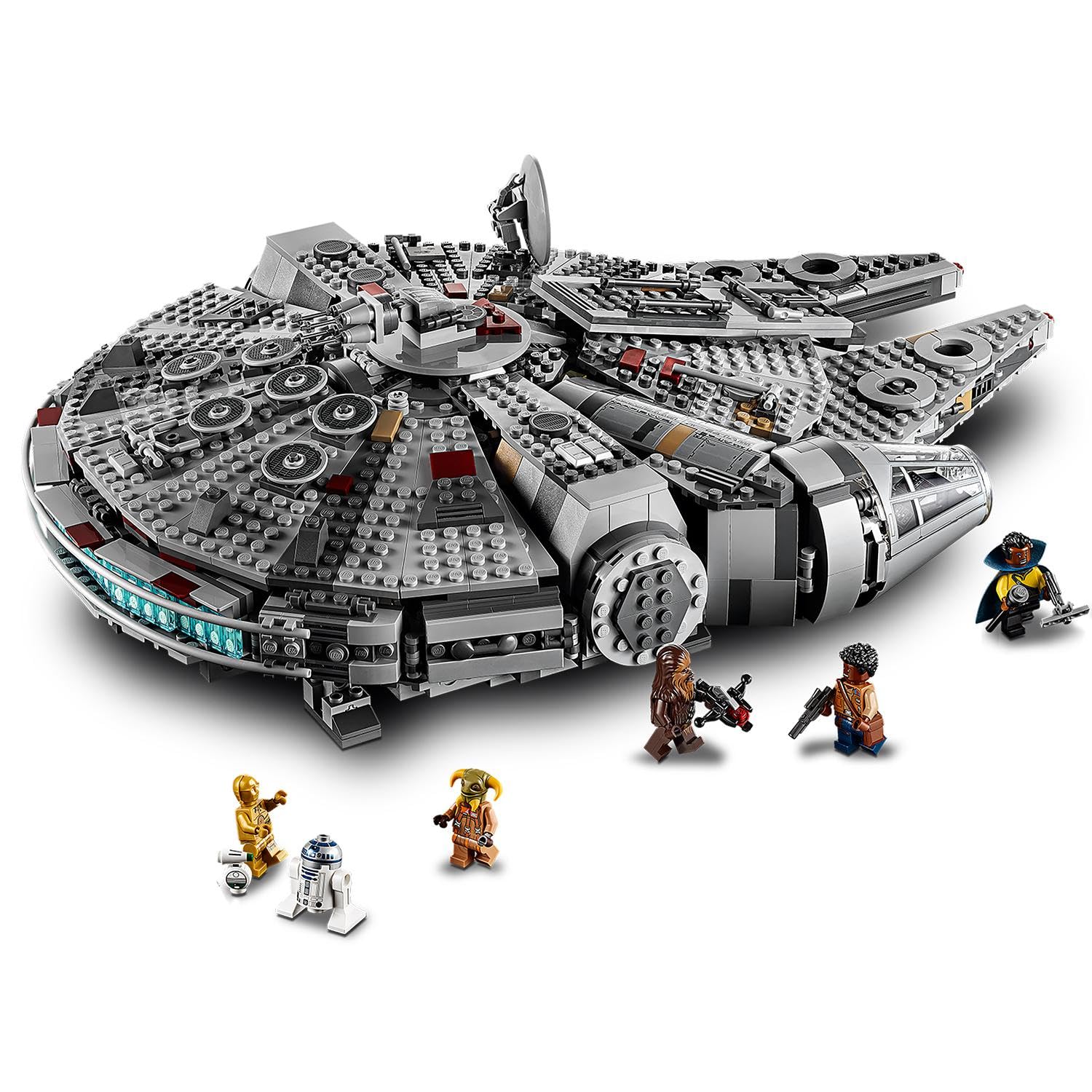 LEGO Star Wars Millennium Falcon, Giochi per Bambini e Bambine da 9 Anni, Modellino da Costruire di Astronave Giocattolo con Finn, Chewbacca, Lando, Boolio, C-3PO, R2-D2 e D-O, Idea Regalo 75257