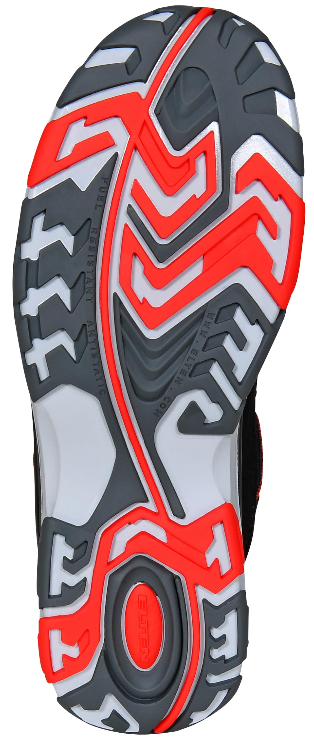 ELTEN Obuwie ochronne Motion Air ESD S1, męskie, sportowe, lekkie, czarne/czerwone, nasadka z tworzywa sztucznego - rozmiar 43