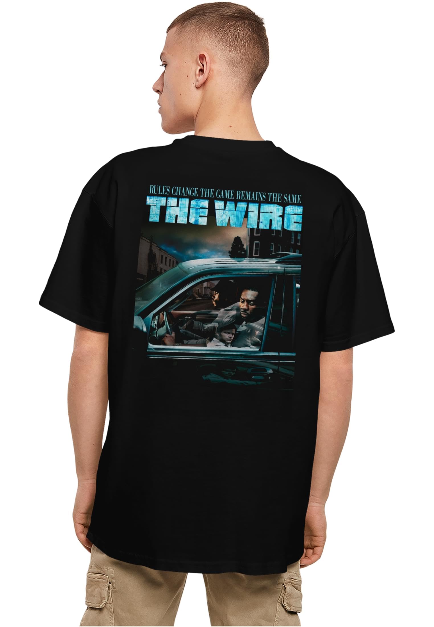 MERCHCODE Mc1046-the Wire Poster Heavy Oversize Tee T-Shirt Uomo (Pacco da 1)