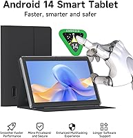 Vista 5 de Tablet Android 14.0 de 7 pulgadas con funda protectora, 8 GB (4+4 GB expandir) RAM+ 32 GB ROM, pantalla IPS, cámara dual, Bluetooth 5.0 WiFi Tab