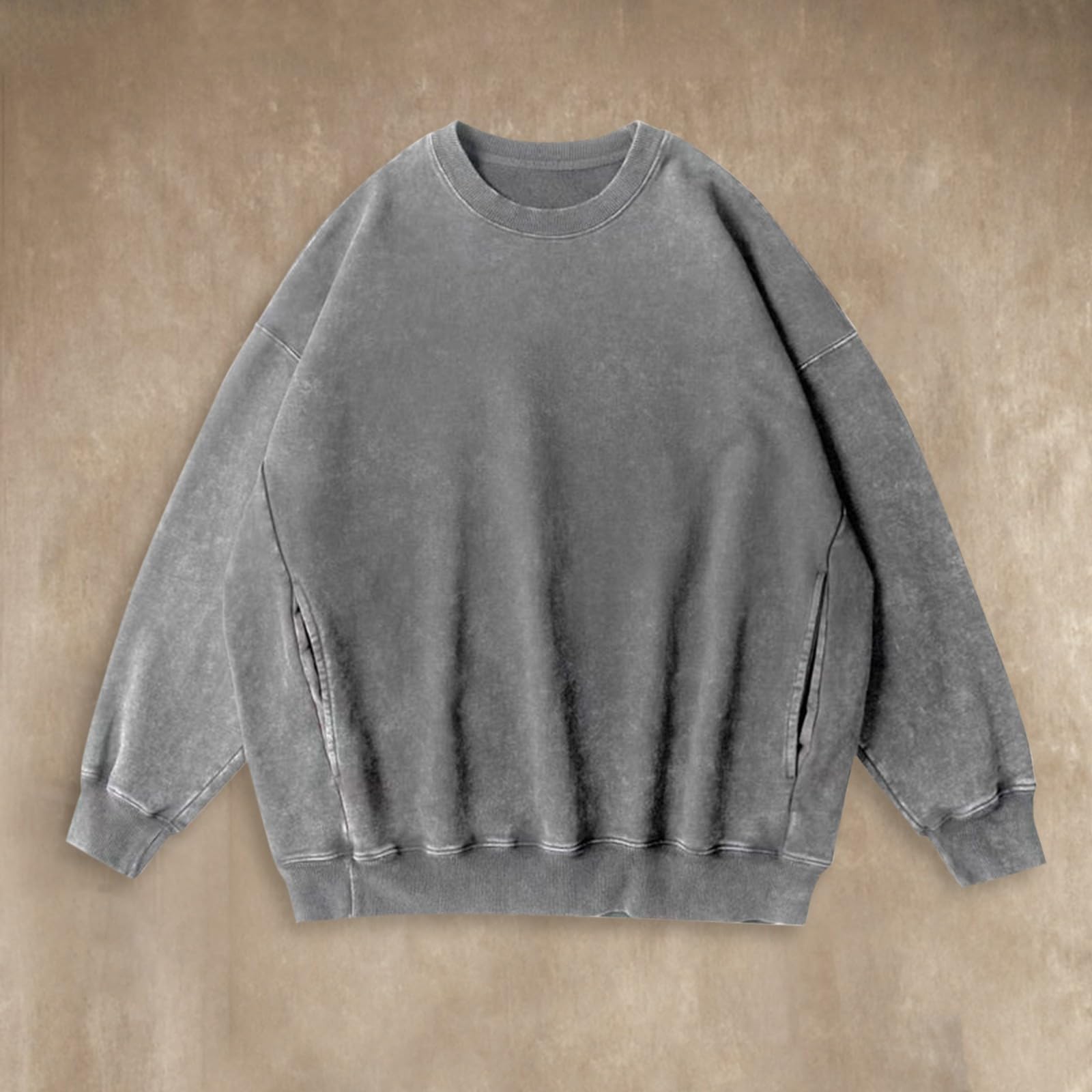Sudaderas Hombres con Capucha Men's Autumn/Winter Washed Heavyweight Neck Top Sweatshirt H Hombre Chaqueta Verano Proteccion Solar Ropa Boxeo Kit De Pesca Completo Gimnasio Cortavientos