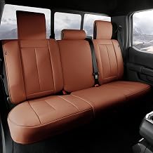 Coverland Custom Truck Car Seat Covers for 2021-2024 GWM Ute, Cannon L 4x4 | Premium Waterproof Faux Leather Non-Slip Memory Foam Airbag Compatible Custom Fit Interior Protector [Rear Seat-Camel Brown]