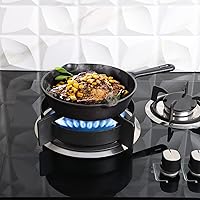 Vista 2 de Utopia Kitchen Sartén de hierro fundido de 8 pulgadas, sartén de chef de hierro fundido, sartén precurado, utensilio de cocina seguro para parrilla