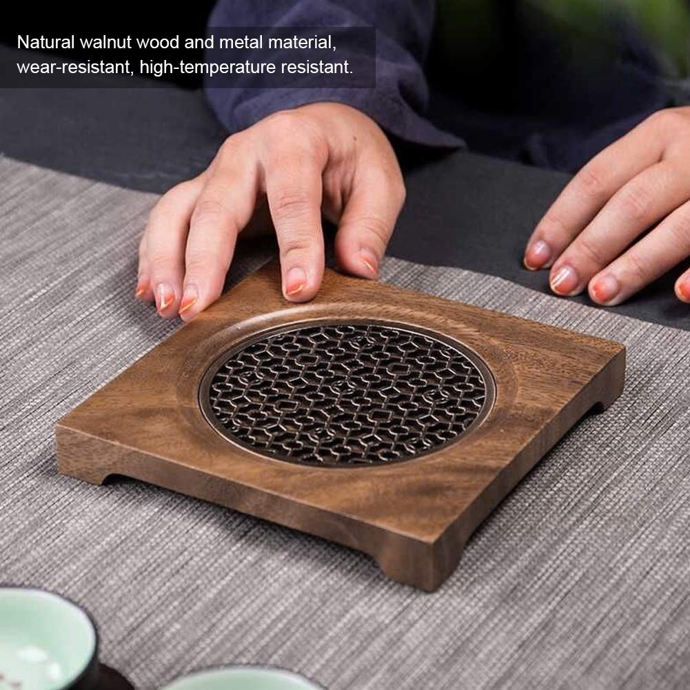 Teiera Mat Domestico Innovativo Noce Quadrato Tappetino Teiera Isolamento termico Sottobicchiere Accessori Tè per Tavolo Cucina Cuscinetti caldi termoresistenti Teiera