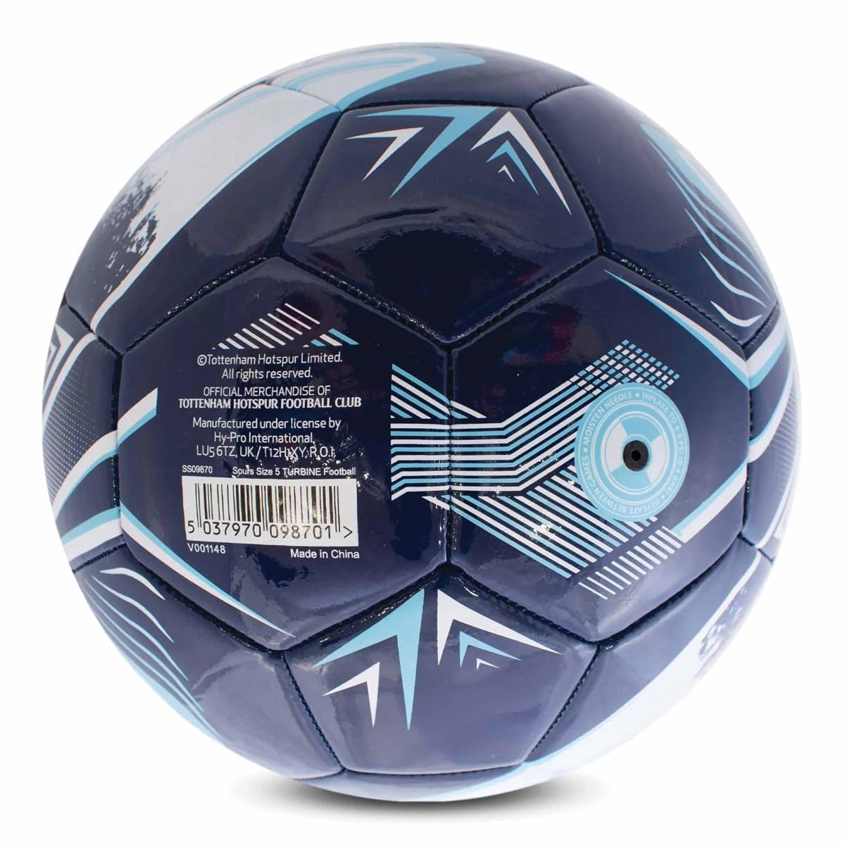 Tottenham Hotspur Hy-Pro Offiziell lizenzierter F.C. Fußball, Größe 5, Turbinen-Design, Spurs Merchandise, Training, Match, Sammlerstück für Kinder und Erwachsene