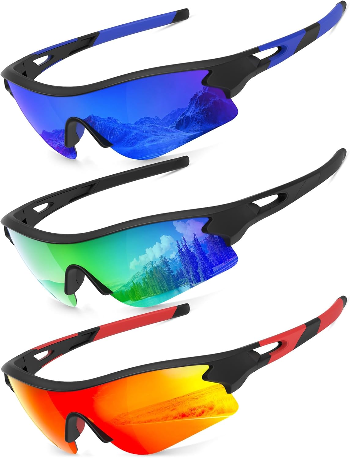 NSSIW Polarized Mens-Sunglasses Sports Sunglasses-Men: Running Sun Glasses Women Polarized UV Protection for Cycling
