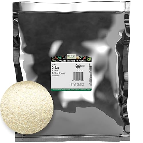 Frontier Co-op Cebolla Gránulos Blancos Certificado Orgánico Kosher  Bolsa a granel de 1 lb  Allium cepa disponible en Yaxa Colombia