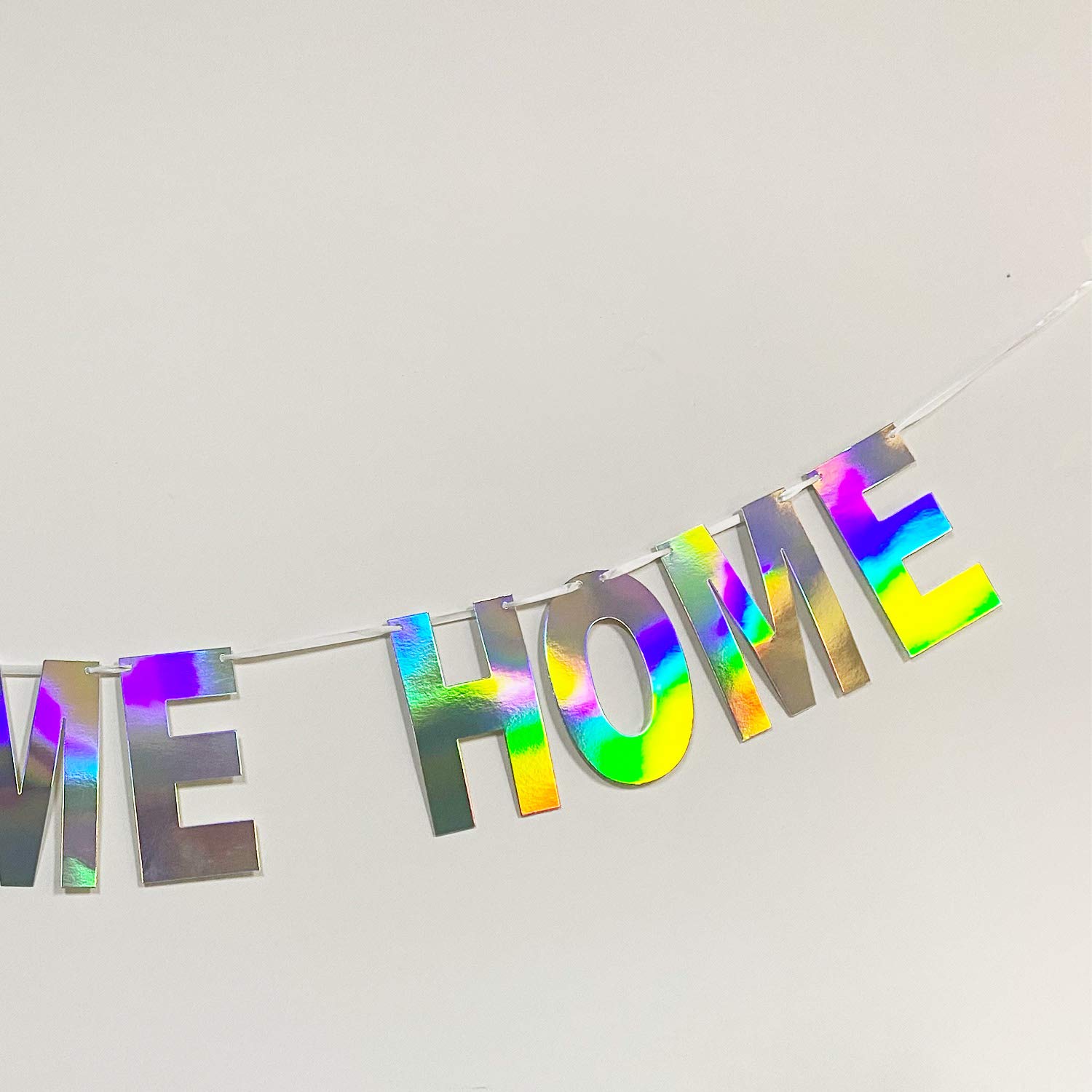 Holograficzny baner powitalny dom dekoracje śpiewają, opalizująca wisząca chorągiewka sznur flaga girlanda na rozmieszczenie powrotu do domu, ceremonia ukończenia szkoły, spotkanie rodzinne, przyjęcie wojskowe