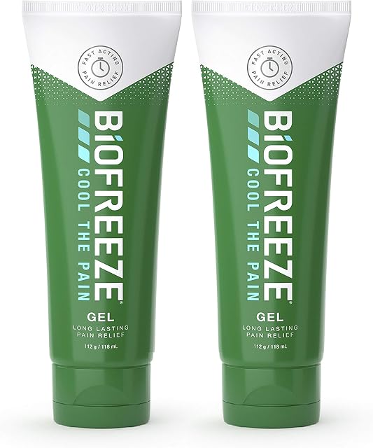 Biofreeze Pain Relieving Gel, 118 ml Tube, 2 Pack Bundle, Cooling Topical Analgesic, On-the-Go, Long Lasting, Soothing, Targeted Pain Relief, For Muscle, Joint, & Back Pain (Packaging May Vary)