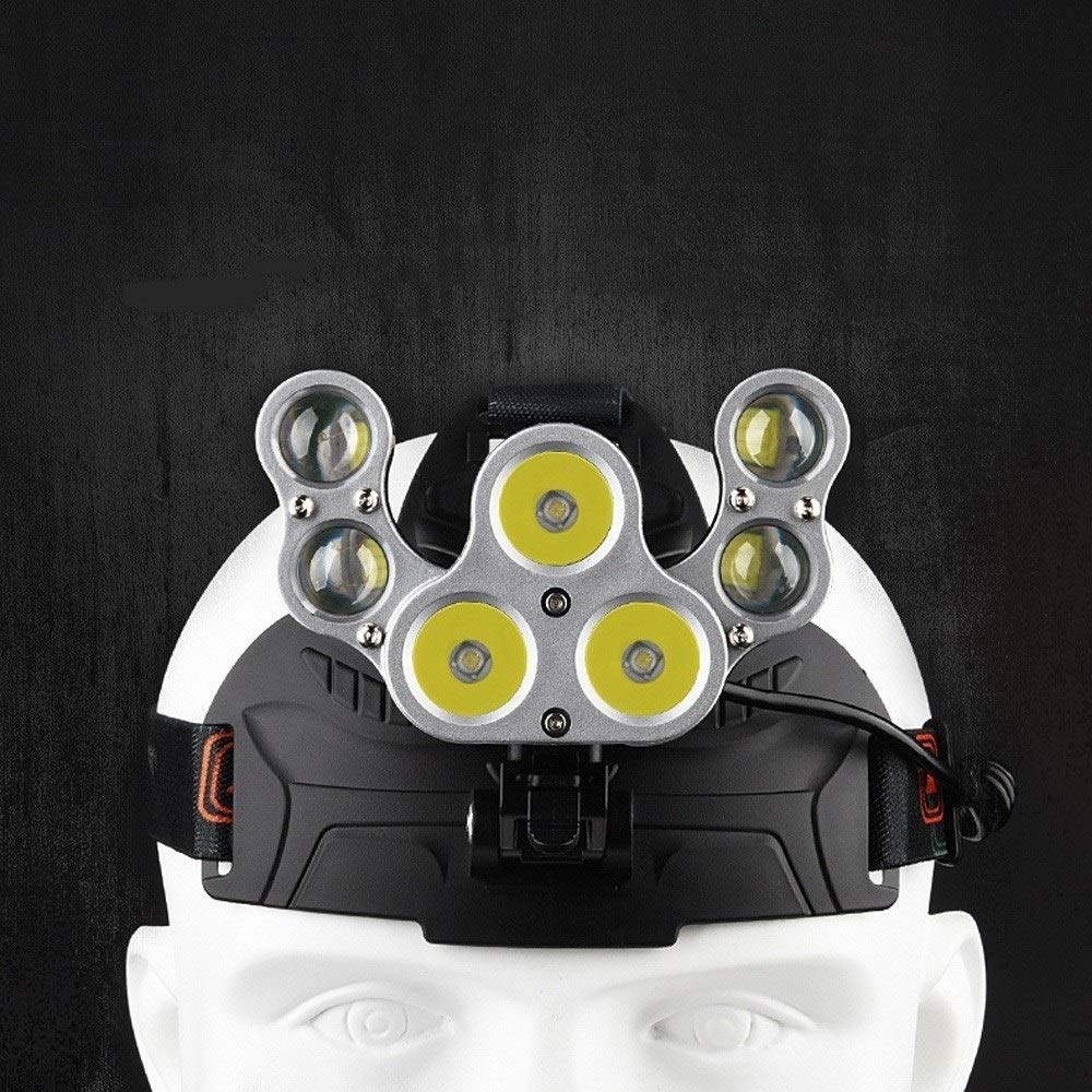 Latarka czołowa LED, latarka czołowa, najjaśniejsza latarka czołowa z 7 diodami LED, wodoodporna latarka czołowa z możliwością ładowania przez USB, outdoor Camping Kolarstwo Bieganie Wędkarstwo
