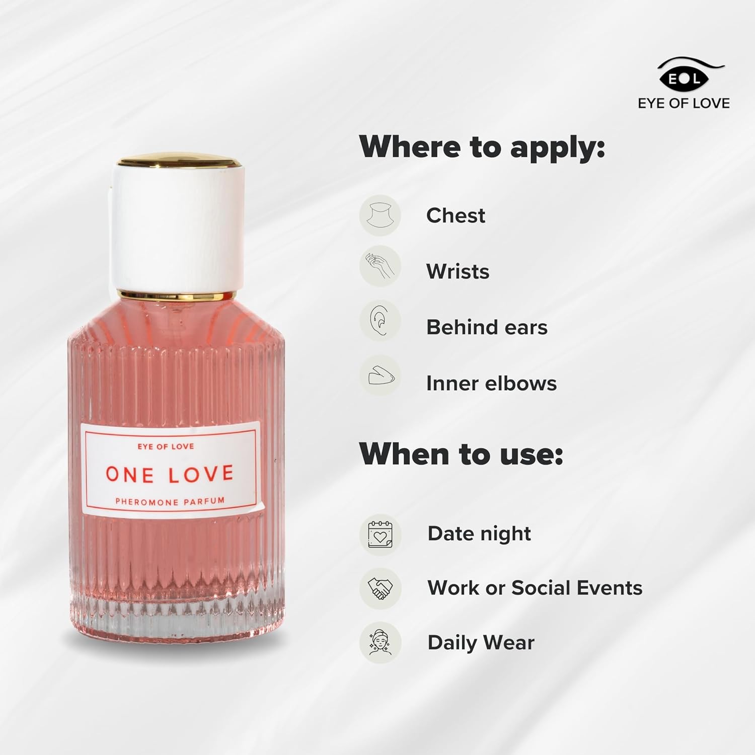 Eye Of Love One Love Pheromone Parfum for Women, 50ml, Soft Warm Floral Fragrance for Daily and Evening Wear - Image 3