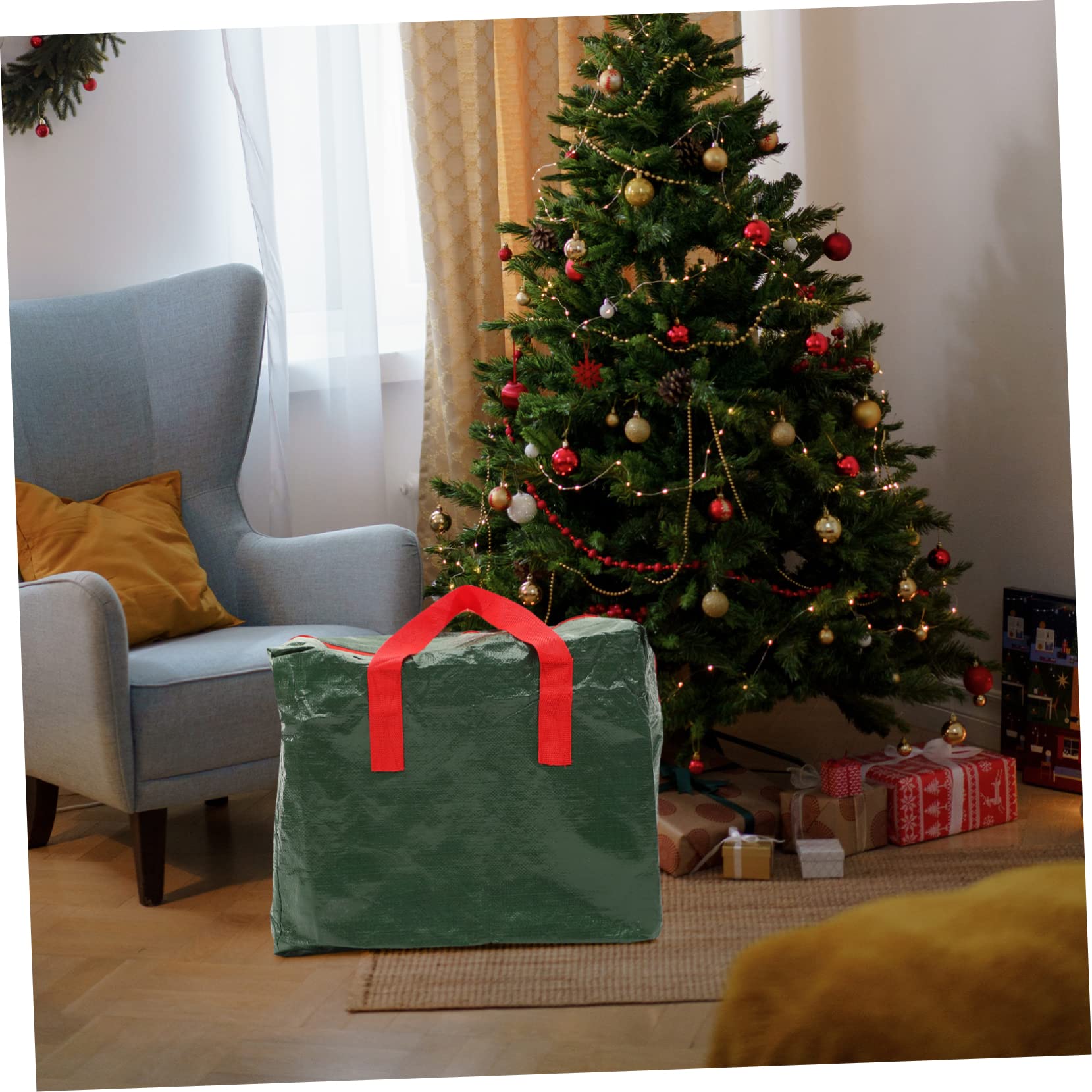PRETYZOOM 3 Pezzi Sacchetto Di Immagazzinaggio Borsa Per Albero Di Natale Borsa A Mano Organizzatore Di Immagazzinaggio Custodia Per Esterni Decorazioni Natalizie Custodia Per Albero