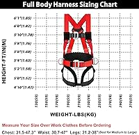 Vista 6 de Safety Harness Fall Protection Kit - Full Body Roofing harnesses with Shock Absorbing Lanyard Upgrade Paded