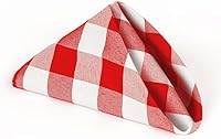 Vista 1 de LinenTablecloth 15-Inch Polyester Napkins (1-Dozen) Red & White Checker