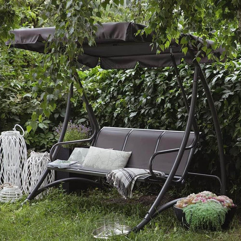 Copertura Di Ricambio Per Altalena Da Patio Tettuccio Per Dondolo 2 O 3 Posti Da Impermeabile Tetto Di Ricambio Per Dondolo Da Giardino(Black,98x73x8in-249x185x18cm)