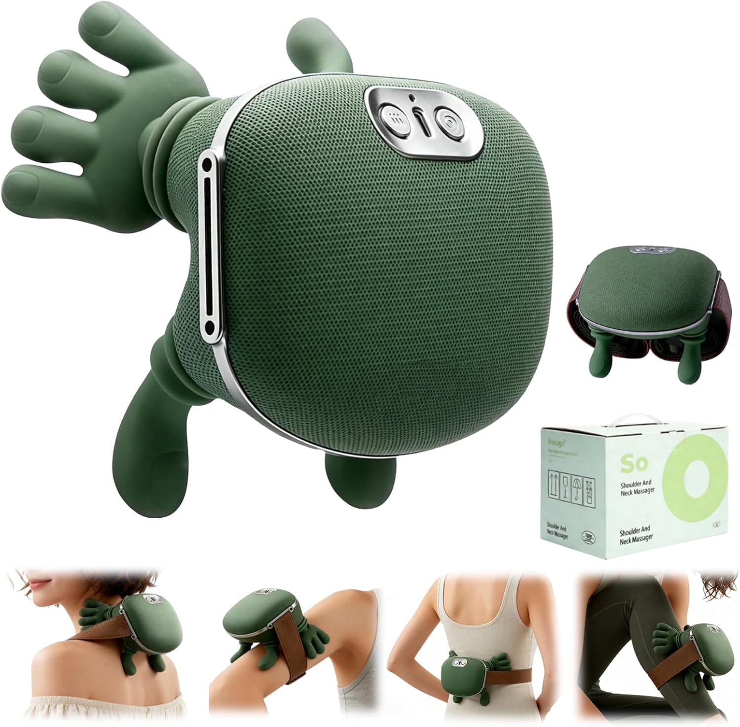 Shoulder Hand Neck Massager Fingers with Heat Simulated,4D Wireless Neck Shoulder Massager,Bionic Heated Massager,Bionic Hands Deep Tissue Massage for Body Daily Relief,Gifts for Men Women