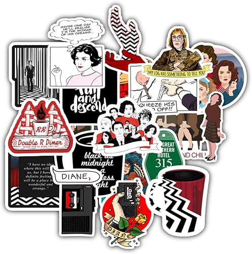 Paquete de 20 calcomanías de vinilo de colores gemelos estéticos, impermeables, para botella de agua, laptop, computadora, equipaje, teléfono,