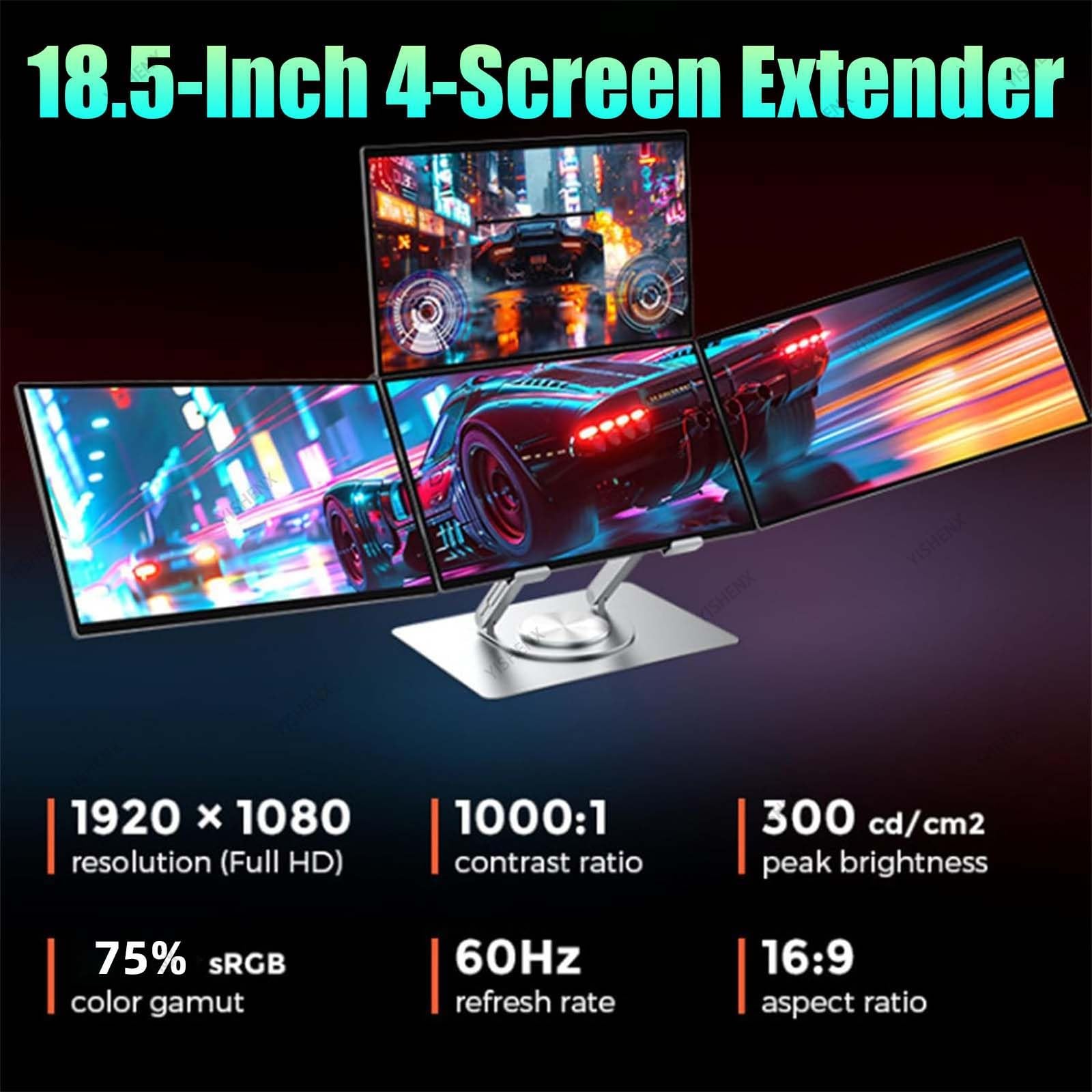 Extensor De Pantalla Para Portátil De 18,5 Pulgadas, Para Programadores | Pantalla IPS FHD 1080p, 60 Hz, 300 cd/m², Compatible Con Windows/Macos/Ios/Android, Para Programadores, Operadores, Creadores