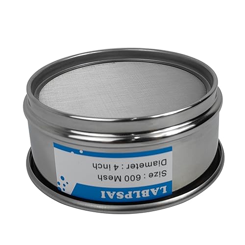 Miniatura 24 de Tamices de Laboratorio de 18 Mallas, Diámetro de 4 Pulgadas, Tela de Alambre de Acero Inoxidable 304, Tamiz de Prueba para Laboratorio Industrial y