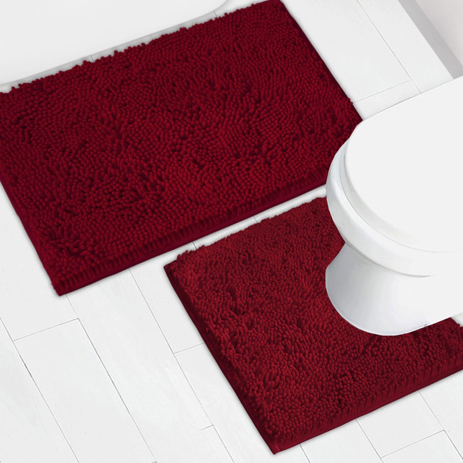 AINAHYVA Bathroom Rugs Chenille Bath mat 2 Piece Set, Super
