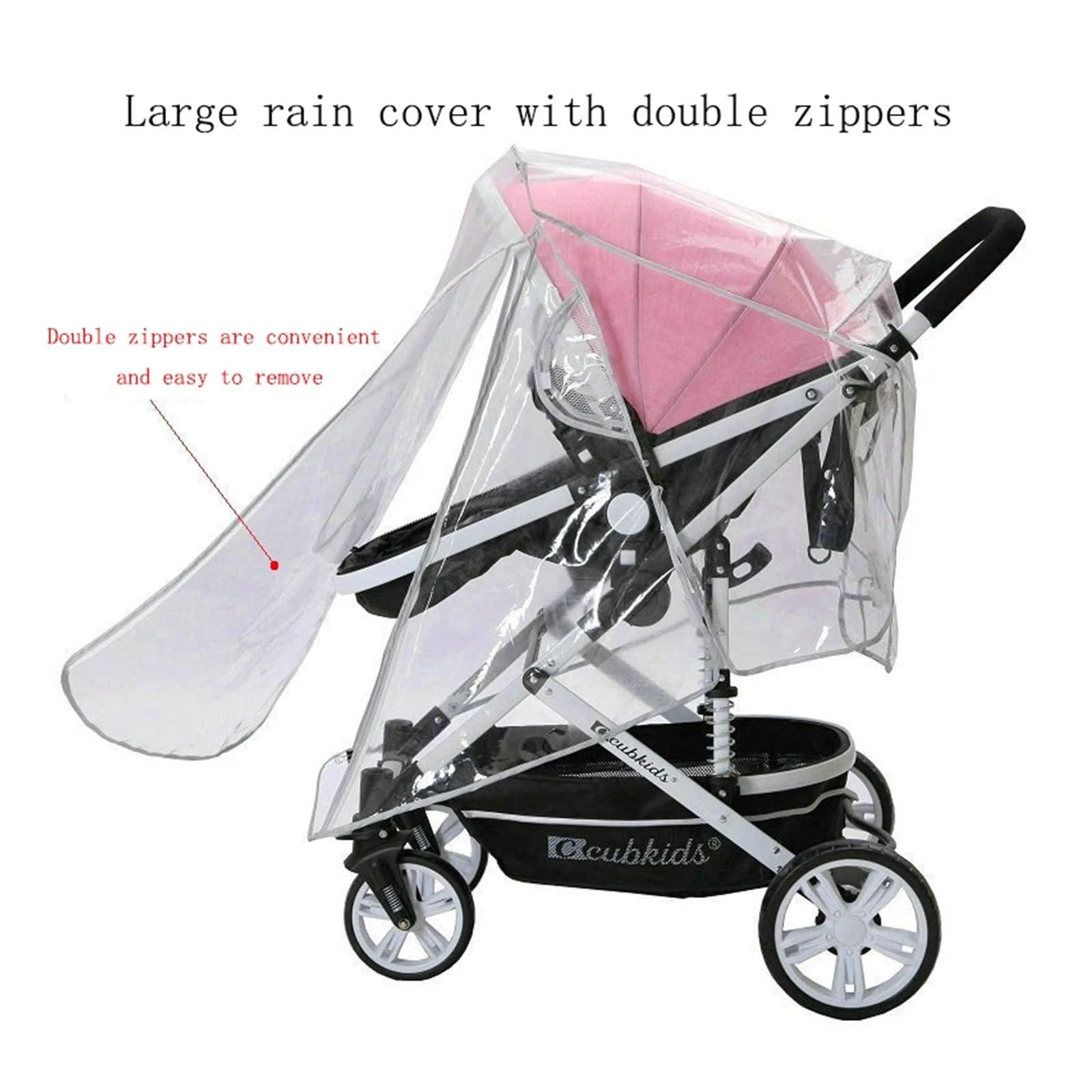 Housse Pluie pour Poussette Housse de Pluie Universelle imperméable for Poussette, Accessoires de Poussette, Pare-Vent Transparent, Fermeture éclair Ouverte for poussettes, imperméable(YJ37801)