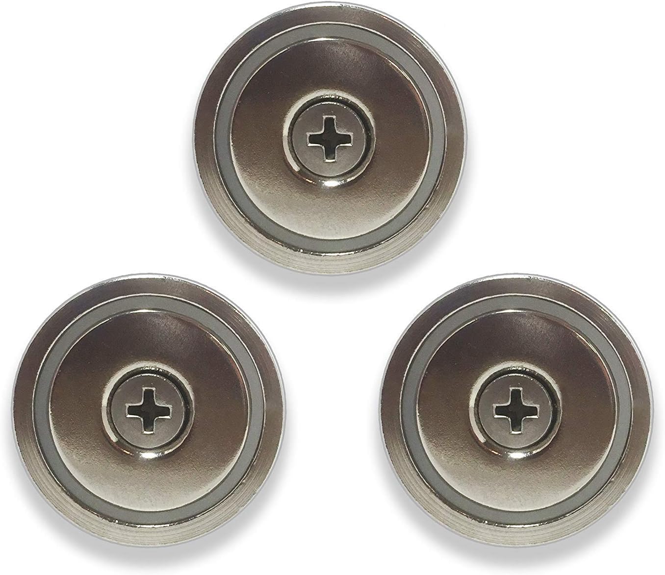 Neodymium Round Base Magnet with 20mm Mounting Screws (3-Pieces)