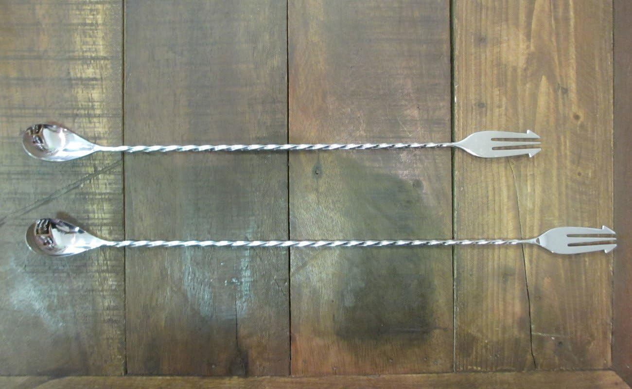 Sanho Sangyo YUKIWA Q-03302155 Twist Bar Spoon, Silver, 13.8 inches (35 cm)