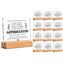 Thank You &amp; Inspirational Gifts Set of 12 for Coworkers Friends Desk Decor | Employee Appreciation Gifts Bulk, Motivational Gifts for Men Women, Office Home Decor, 4 x 4 Inches