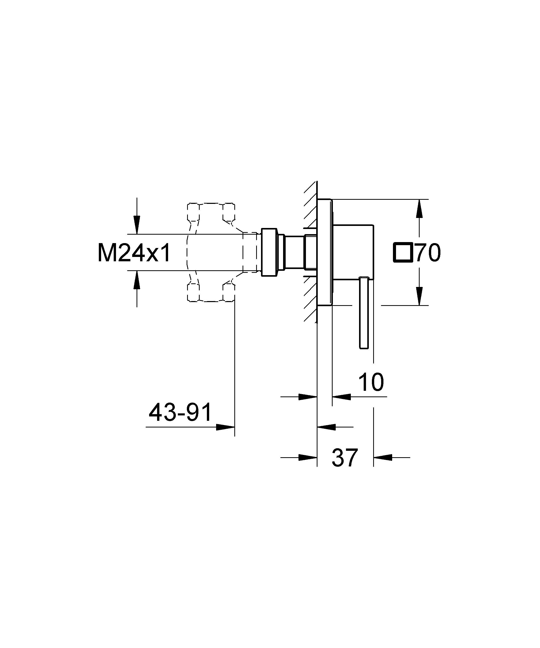 Grohe Allure - Parte exterior, llave de paso, empotrable Ref. 19384000
