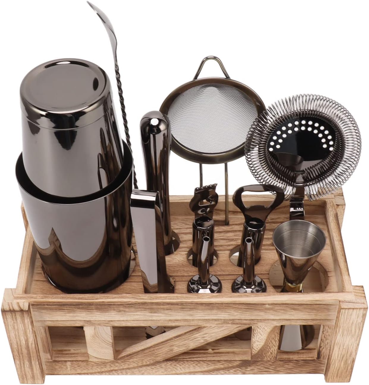 Kit de Bartender de Acero Inoxidable con Coctelera, Cuchara y Medidor