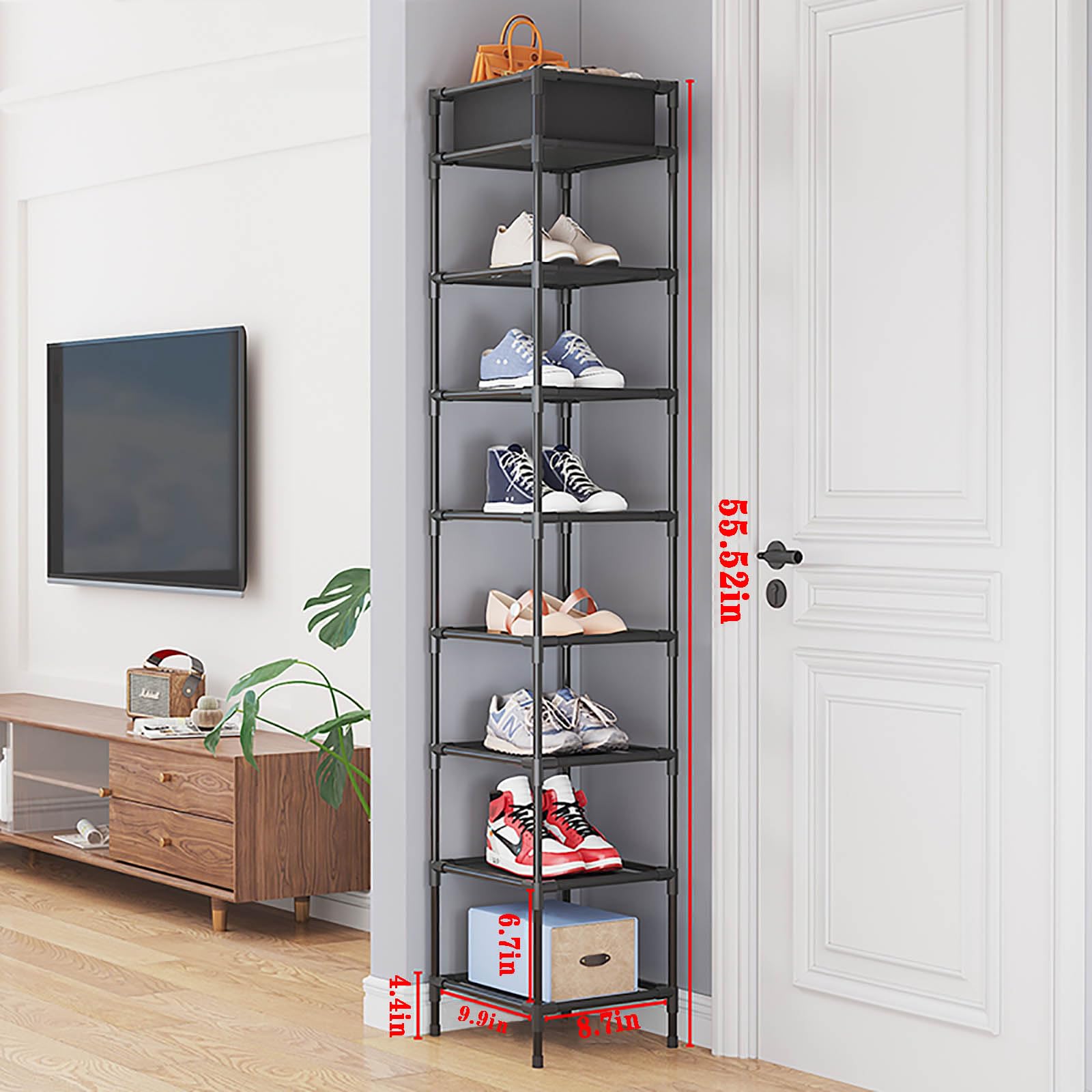 Schuhregal Mit 8 Ebenen Für Bis Zu 20 Paar Schuhe – Schmal, Stabil & Platzsparend Für Flur, Schrank Oder Wohnung