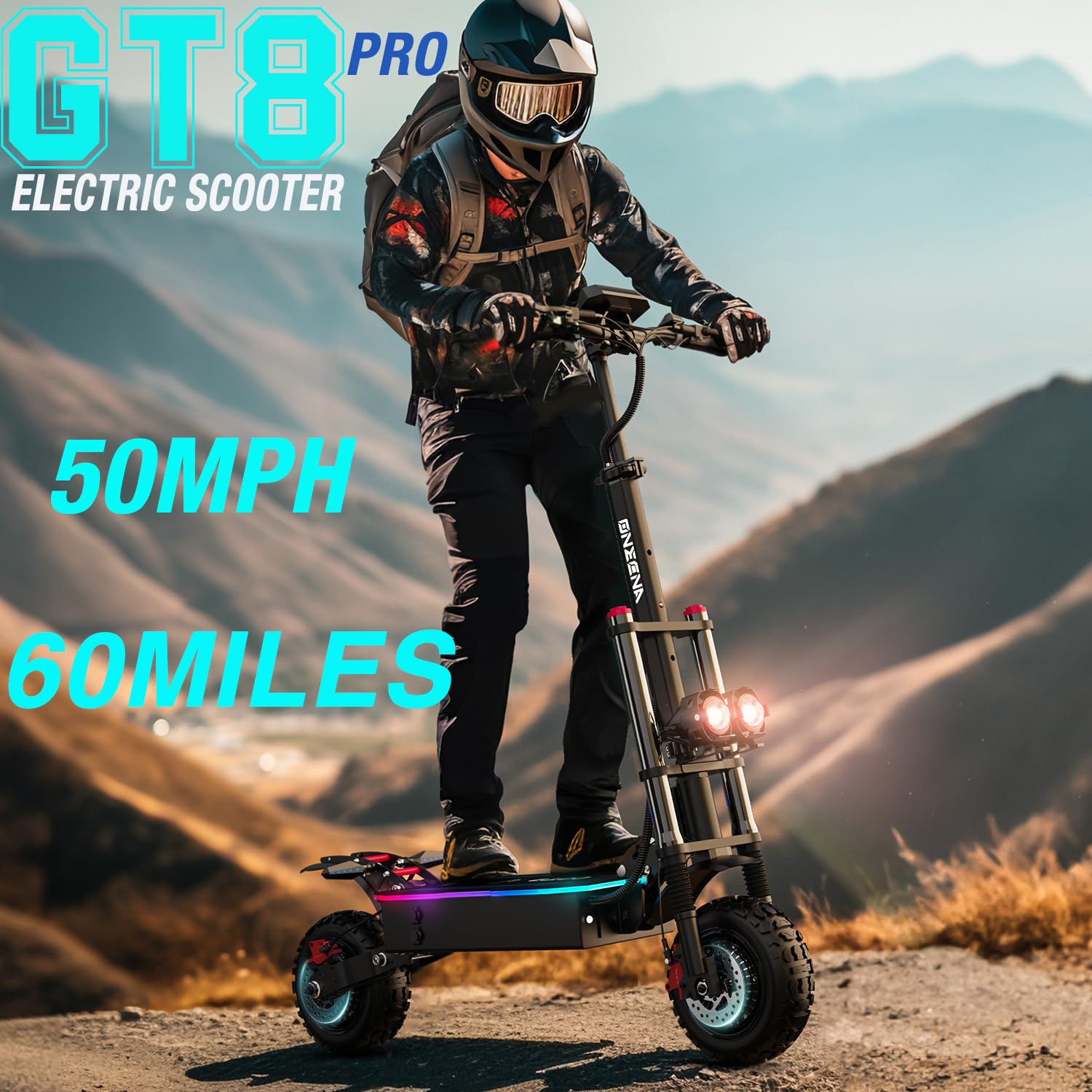 60V 33Ah Electric Scooter Adults: 5600W Dual Moter for Urban Commuters with Foldable Function, Supplied Seats and Front Bag, All-Terrain Scooters
