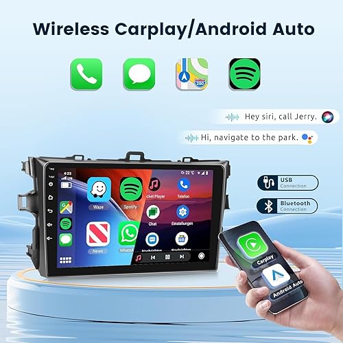 Miniatura 17 de Estéreo de coche Android para Honda CRV 2007-2011 con Carplay inalámbrico/Android Auto con navegación GPS WiFi, pantalla táctil de 9 pulgadas