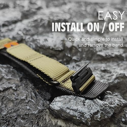 Miniatura 4 de Abanen Correas de reloj tácticas de nailon para Fenix 7X Fenix 6X Fenix 5X Enduro 2, ajuste rápido de 1.024 in, ajustable, resistente, correa de