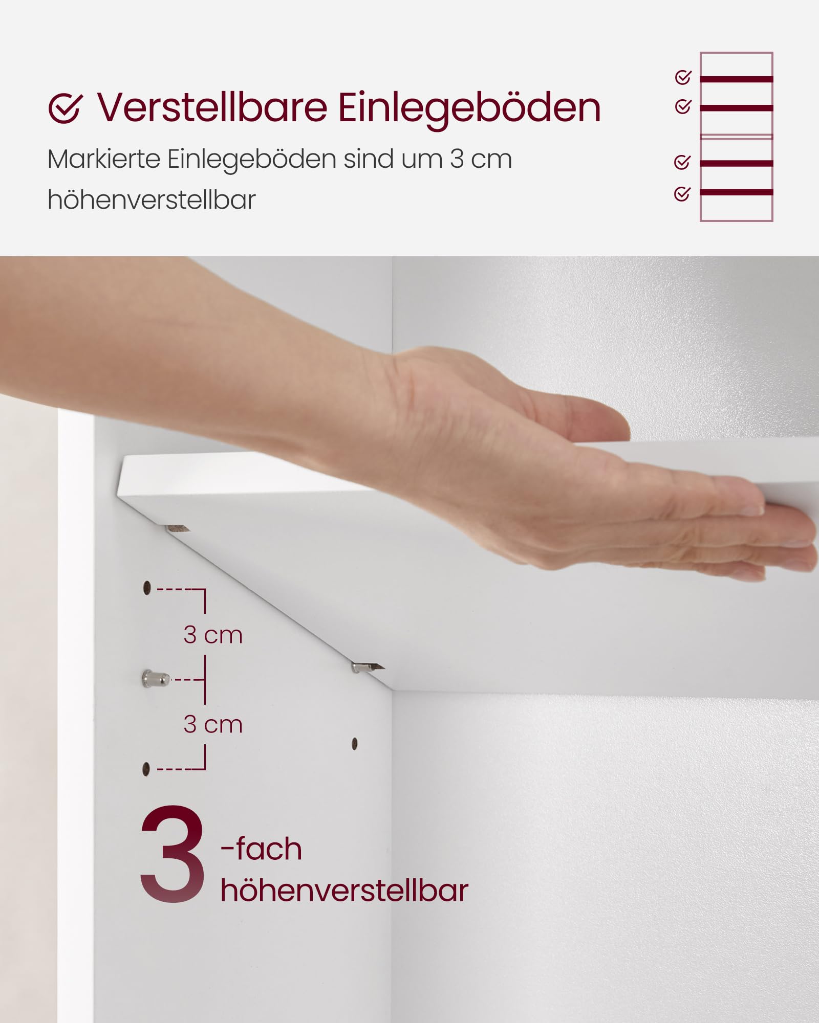 VASAGLE Custos Kollektion - Bücherregal 6 Ebenen, Standregal, Aufbewahrungsregal, verstellbare Einlegeböden, für Wohnzimmer, Homeoffice, Schlafzimmer, wolkenweiß LBC166T14