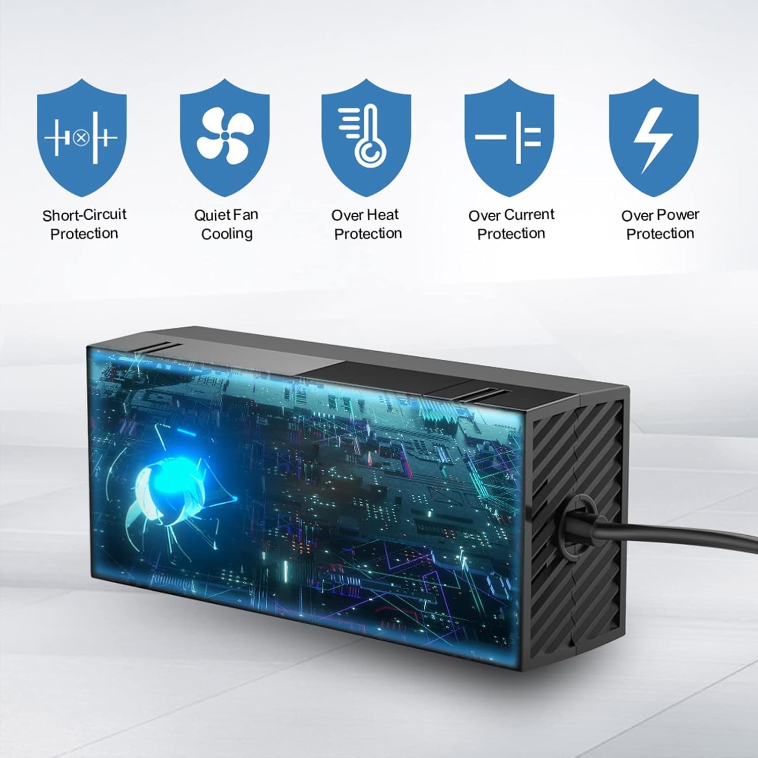 Console Power Supply Quiet Replacement Game Console AC Adapter US Plug 100‑240V