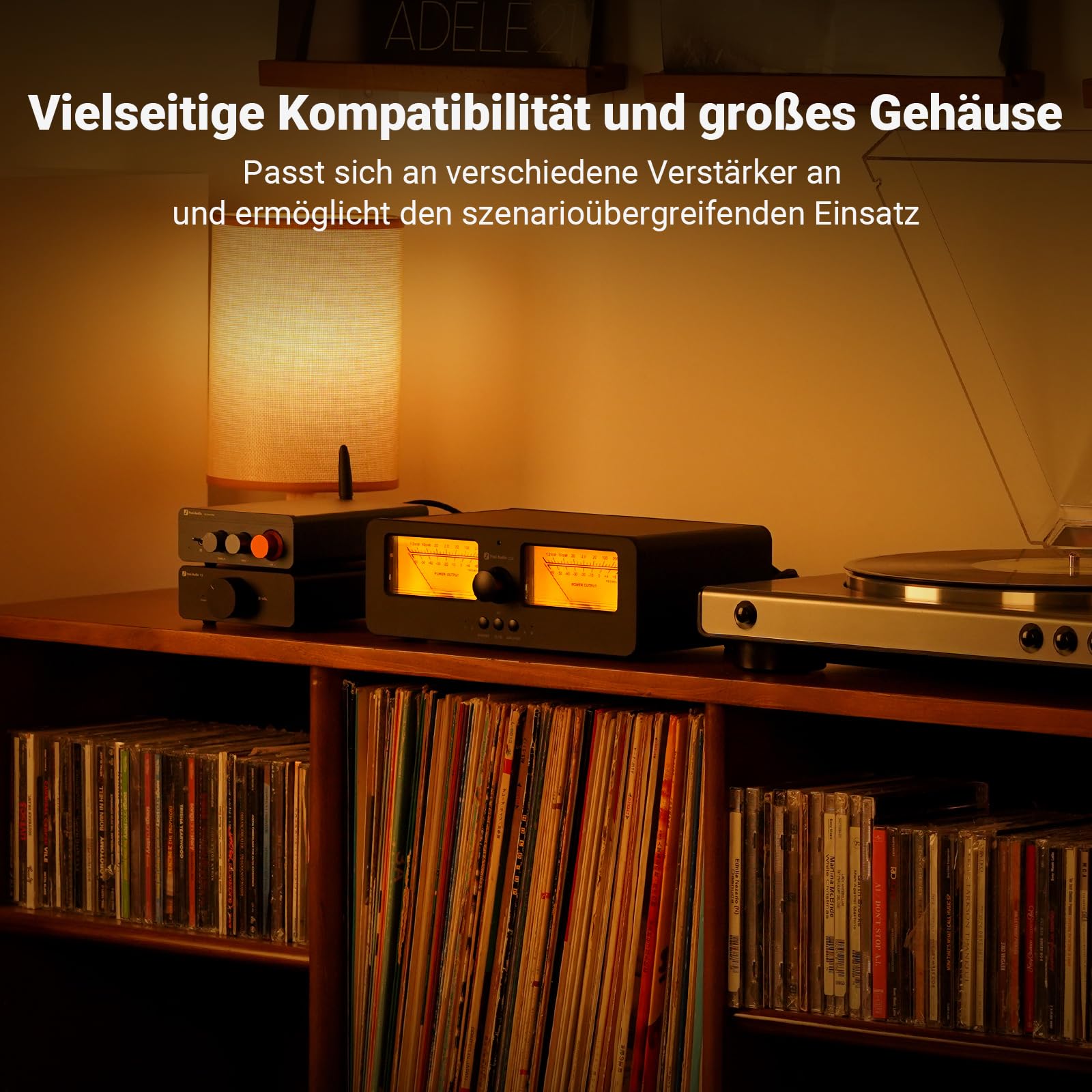 [Verbessert] Fosi Audio LC30 VU Meter Verstärker Lautsprecherwähler-Box, 2-Wege Analog-Audioschalter, für Stereo HiFi-Verstärker und Passive Lautsprecher, Home-Audio-Komponente mit Fernbedienung