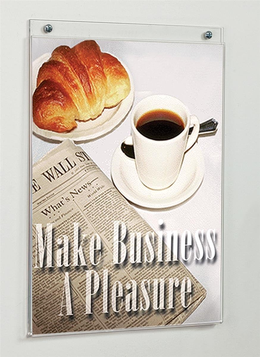 TOP оƒƒERS Displays2go Set of 10, Wall Mounted Sign Holder for 8.5 x 11 Inches Posters, Clear Acrylic, Easy Updating Without Removing The Frame from The Wall (FL8511)