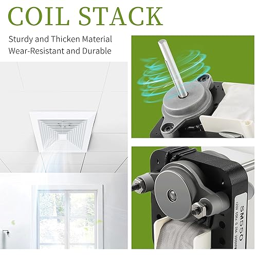 Miniatura 7 de Motor universal para ventilador de ventilación de baño, kit de motor eléctrico SM550, repuesto para Nutone Broan 50 CFM 120V 3000 RPM - Reemplazo